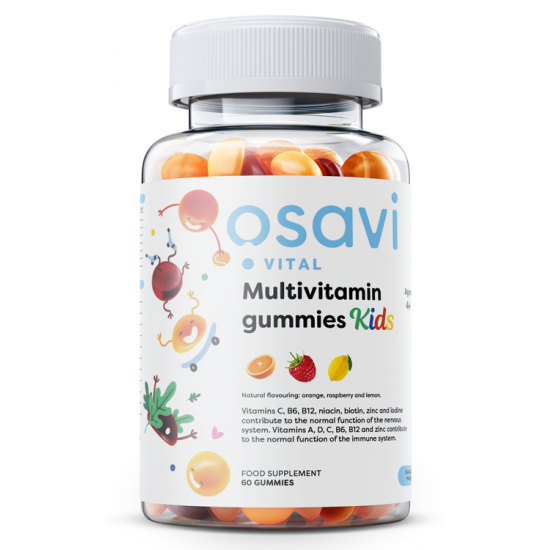 Multivitamin Gummies Kids, Orange Raspberry Lemon (Sugar free) - 60 gummies