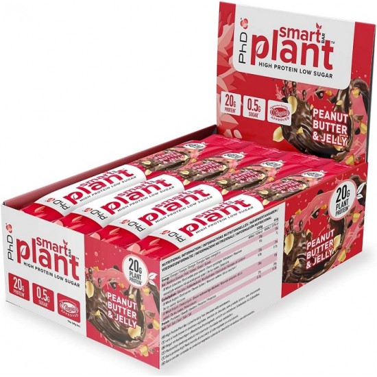 Smart Bar Plant, Peanut Butter & Jelly - 12 x 64g