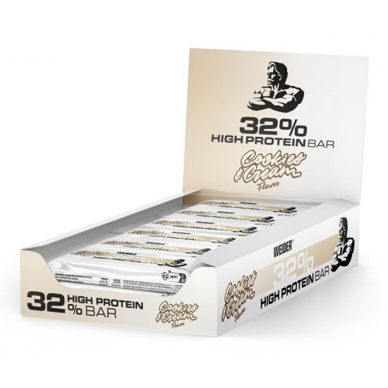 32% High Protein Bar, Cookies & Cream - 12 x 60g