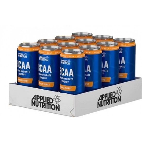 BCAA Amino-Hydrate + Energy Cans, Orange Burst - 12 x 330 ml.