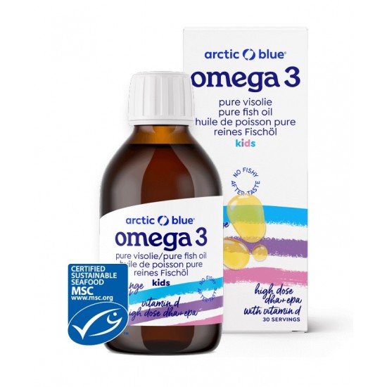 Pure Fish Oil Kids DHA + EPA with Vitamin D, Orange - 150 ml.