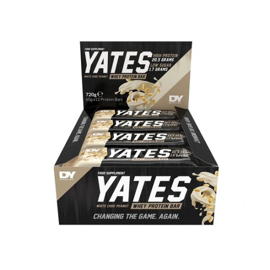 Yates Protein Bar, White Chocolate Peanut - 12 x 60g
