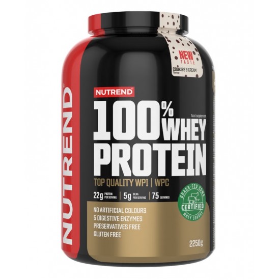 100% Whey Protein, Cookies & Cream - 2250g