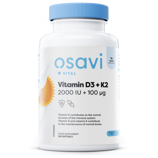 Vitamin D3 + K2, 2000IU - 120 softgels