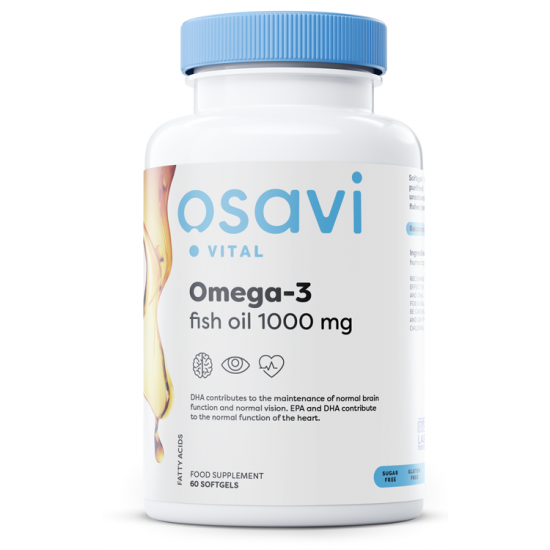 Omega-3 Fish Oil Molecularly Distilled, 1000mg - 60 softgels
