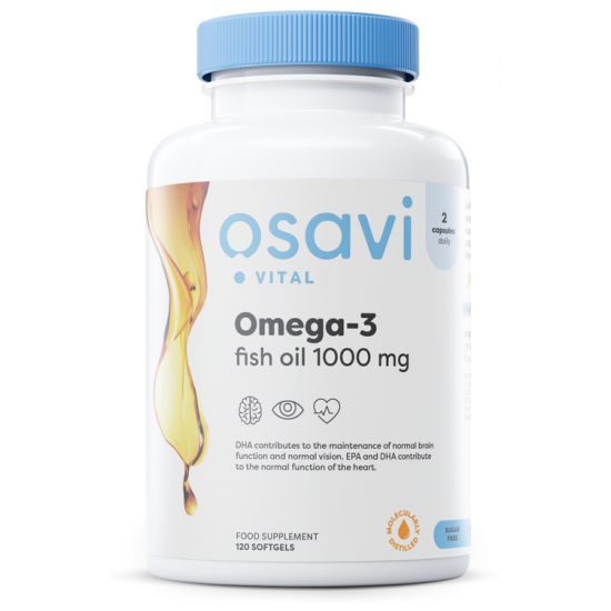 Omega-3 Fish Oil, 1000mg (Lemon) - 120 softgels