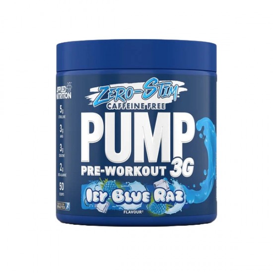 Pump 3G Pre-Workout (Zero Stimulant), Icy Blue Raz - 375g