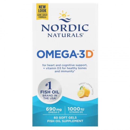 Omega-3D, 690mg Lemon - 60 softgels