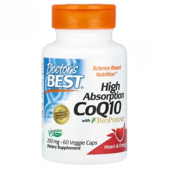 High Absorption CoQ10 with BioPerine, 200mg - 60 vcaps