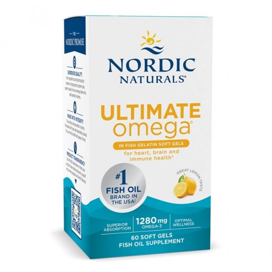 Ultimate Omega, 1280mg Lemon - 60 fish gelatin softgels