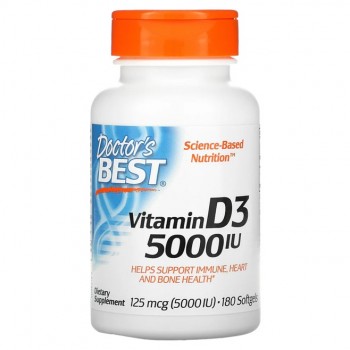 Vitamin D3, 5000 IU - 180 softgels