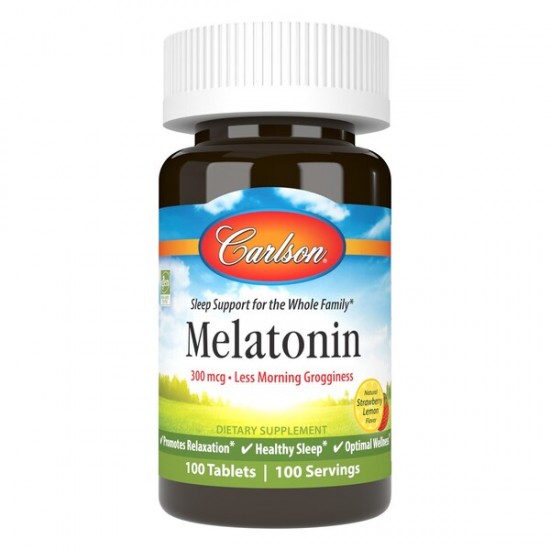 Melatonin, Natural Strawberry Lemon - 100 tablets
