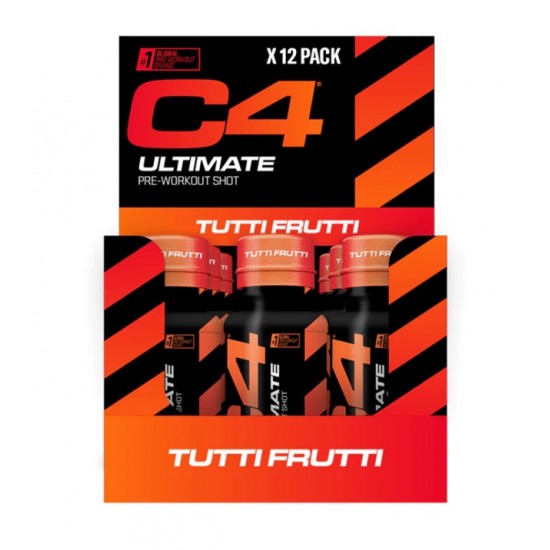 C4 Ultimate Pre-Workout Shot, Tutti Frutti - 12 x 60 ml.