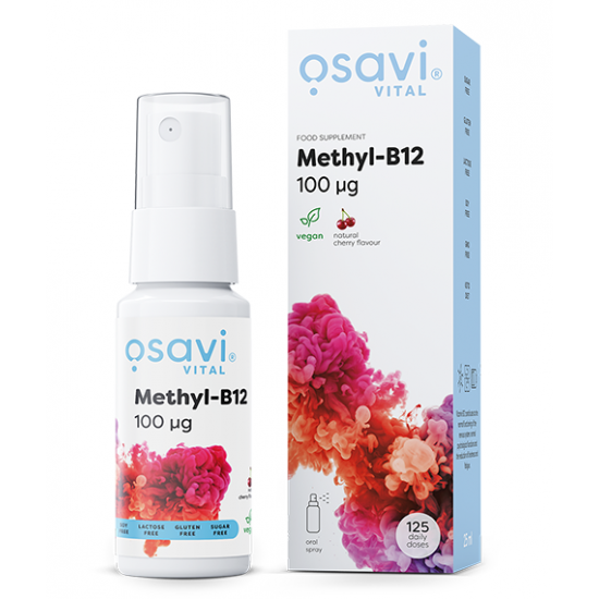 Methyl-B12 Oral Spray, 100mcg (Cherry) - 25 ml.