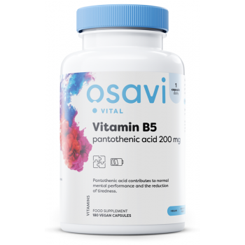 Vitamin B5 Pantothensäure, 200 mg - 180 vegane Kapseln