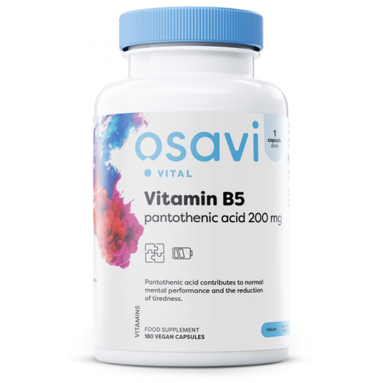 Vitamin B5 Pantothenic Acid, 200mg - 180 vegan caps
