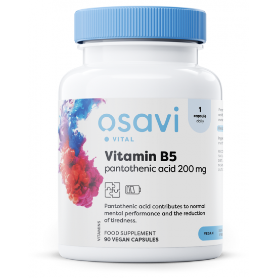 Vitamin B5 Pantothenic Acid, 200mg - 90 vegan caps