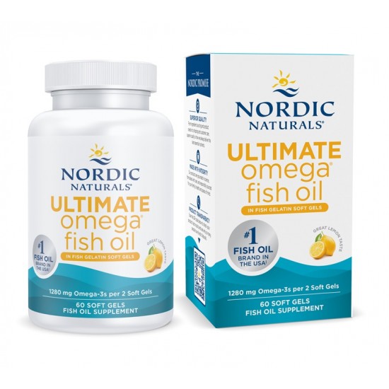 Ultimate Omega in Fish Gelatin, 1280mg Lemon (EAN 768990891250) - 60 softgels