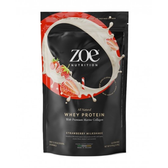 Whey Protein with Premium Marine Collagen, Strawberry Milkshake - 454g