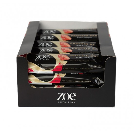 Protein Bar with Collagen, White Choco Strawberry - 20 x 50g