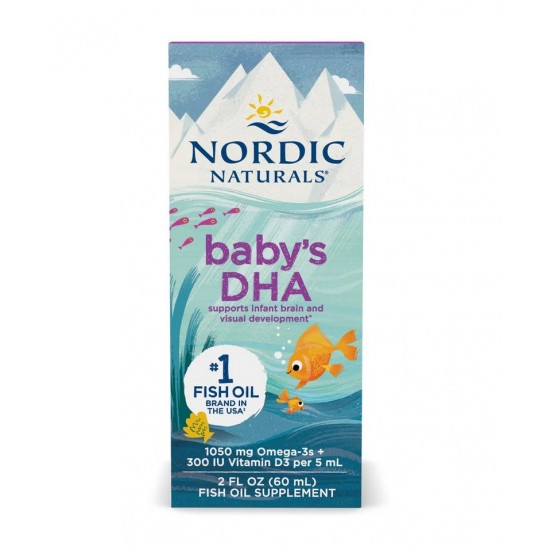 Baby's DHA Fish Oil, 1050mg Omega-3 with Vitamin D3 (EAN 768990891021) - 60 ml.