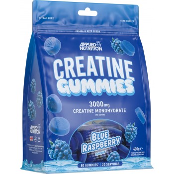Creatine Gummies, Blue Raspberry - 80 gummies