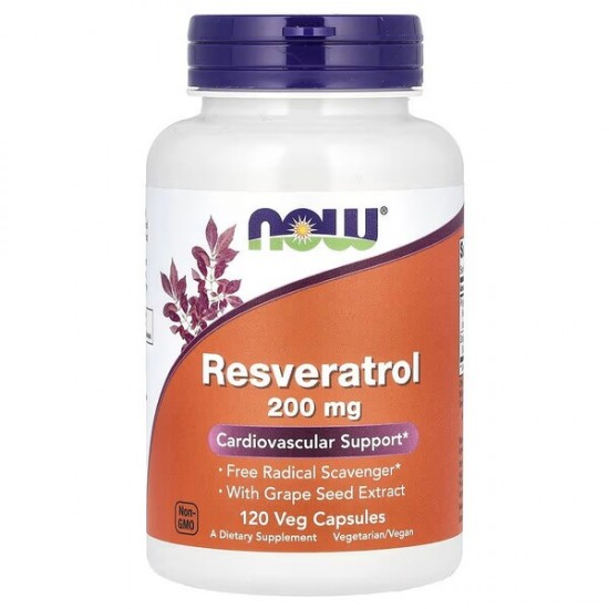 Natural Resveratrol with Red Wine Extract, 200mg - 120 vcaps