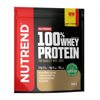100% Whey Protein, Banana + Strawberry - 1000g