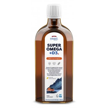 Super Omega + D3, 2900mg Omega 3 (Lemon) - 250 ml.
