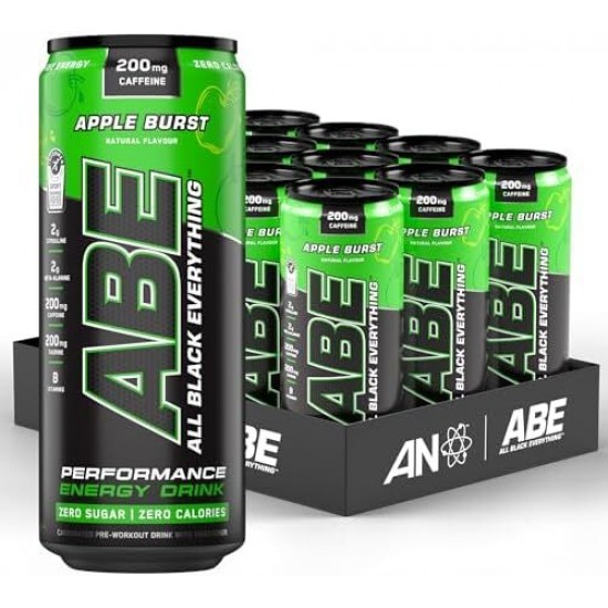 ABE Energy + Performance Cans, Apple & Elderflower - 12 x 330 ml.