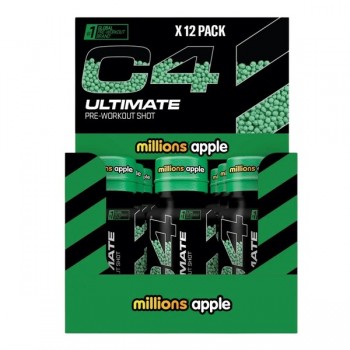 C4 Ultimate Pre-Workout Shot, Millions Apple - 12 x 60 ml.