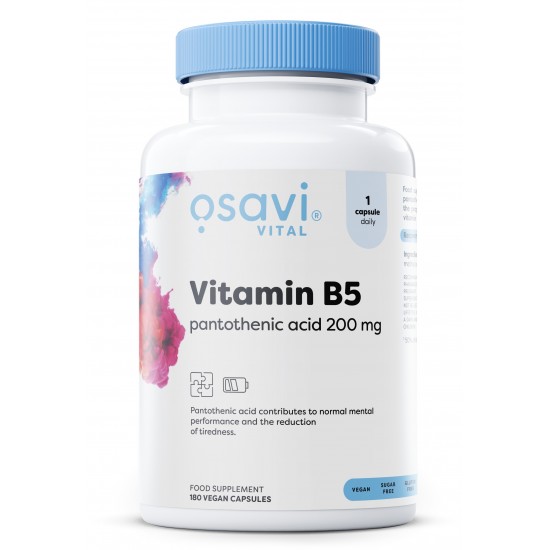 Vitamin B5 Pantothenic Acid, 200mg - 180 vegan caps