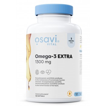 Omega-3 Extra Molecularly Distilled, 1300mg (Citrons) - 120 mīkstās kapsulas