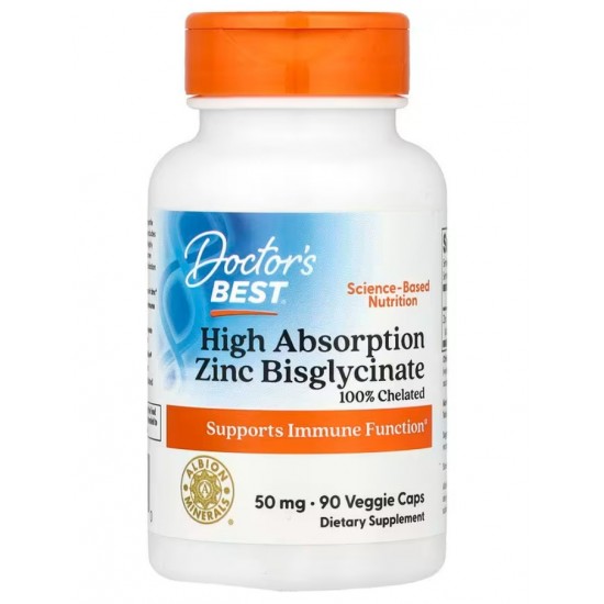 High Absorption Zinc Bisglycinate, 50mg - 90 vcaps