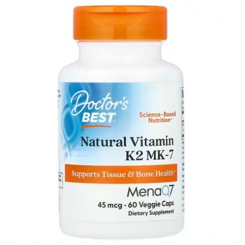 Natürliches Vitamin K2 MK7 mit MenaQ7, 45 µg - 60 Kapseln