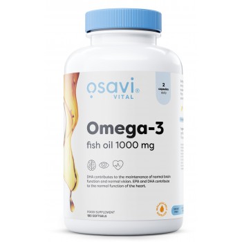 Molekulāri destilēta Omega-3 zivju eļļa, 1000 mg (citrons) - 180 mīkstās kapsulas