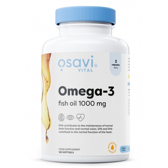 Omega-3 Fish Oil, 1000mg (Lemon) - 120 softgels