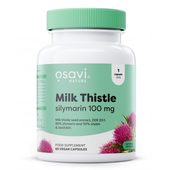 Pieno erškėtis, silimarinas 100 mg - 60 veganiškų kapsulių