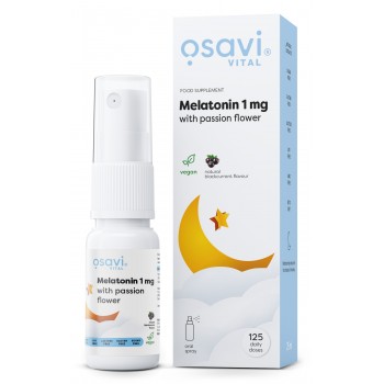 Melatonin with Passion Flower Oral Spray, 1mg (Blackcurrant) - 25 ml.